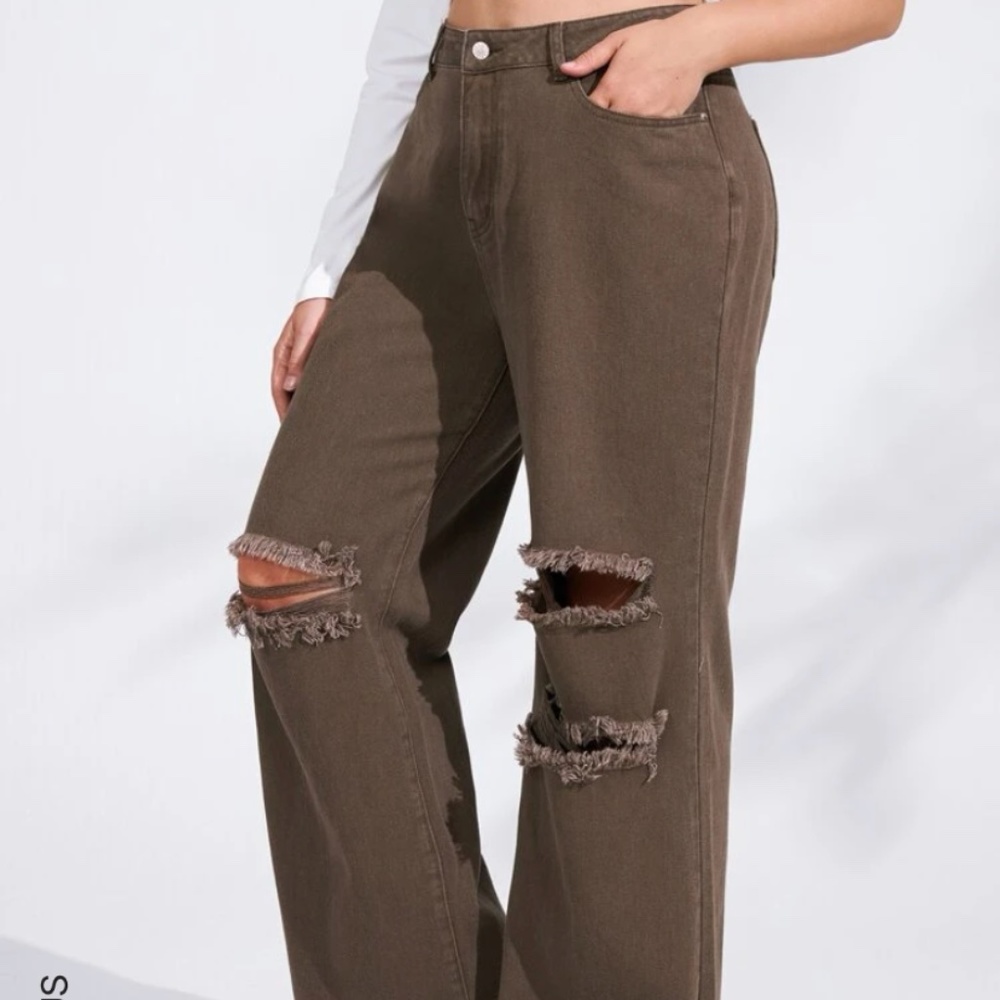 brown baggy jeans